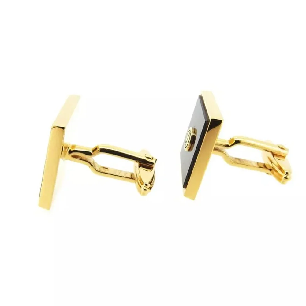 DUNHILL Cuffs D Mark Gold Bracket Authentic